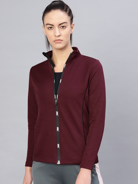 

HRX by Hrithik Roshan Women Maroon Solid Running Sweatshirt