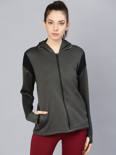 

HRX by Hrithik Roshan Women Charcoal Grey Running Rapid Dry Hooded Sweatshirt