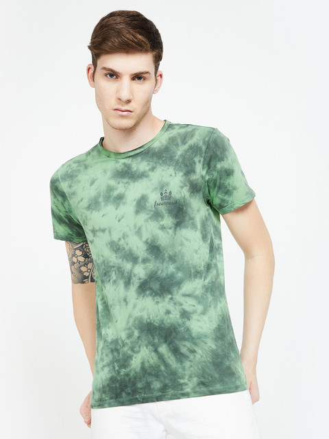 

Forca by Lifestyle Men Olive Green Printed Round Neck T-shirt