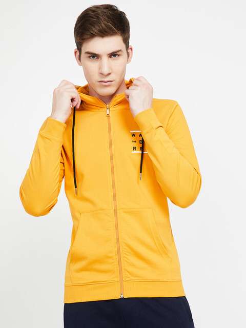 

Forca by Lifestyle Men Yellow Printed Hooded Sweatshirt