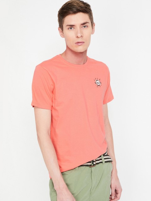 

Forca by Lifestyle Men Coral Solid Round Neck T-shirt