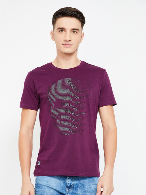 

Forca by Lifestyle Men Purple Printed Round Neck T-shirt