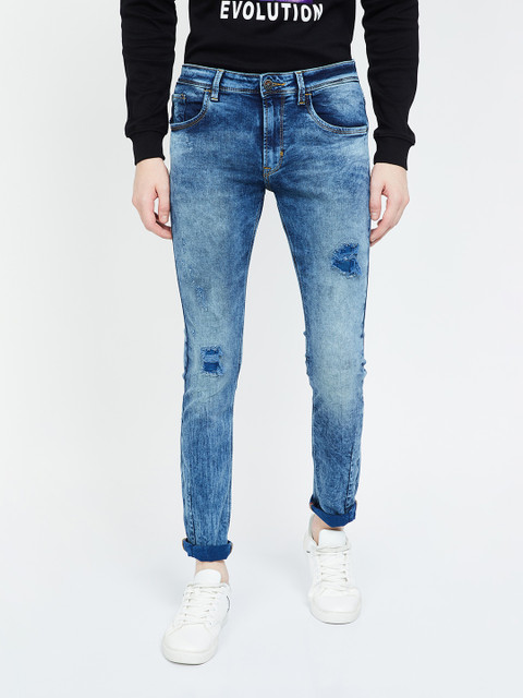 

Forca by Lifestyle Men Blue Super Skinny Fit Mid-Rise Clean Look Jeans