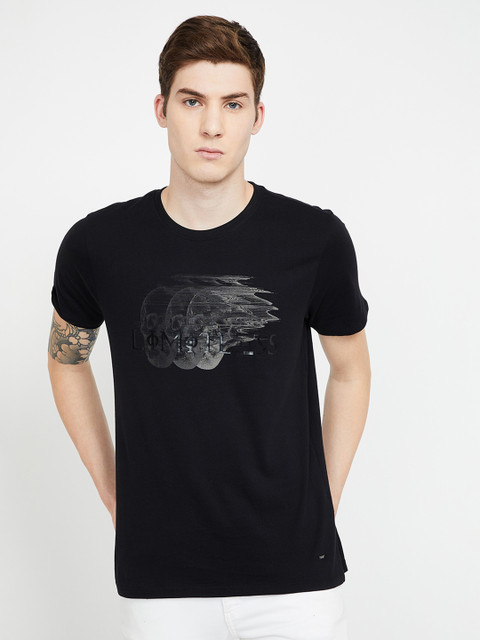 

Forca by Lifestyle Men Black Printed Round Neck T-shirt