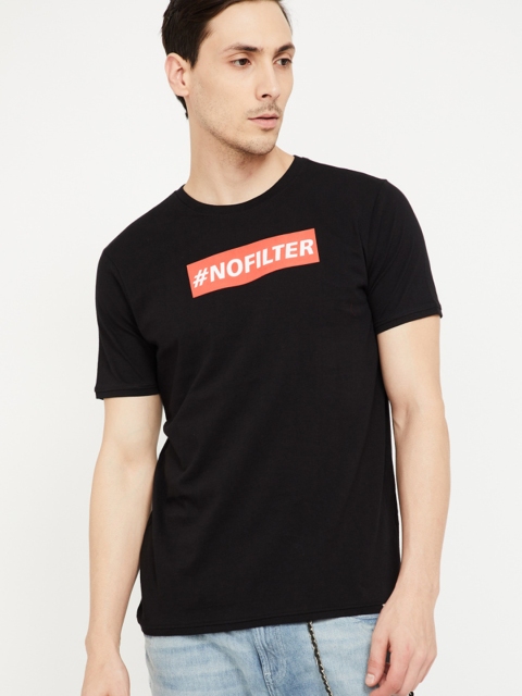 

Forca by Lifestyle Men Black Printed Round Neck T-shirt