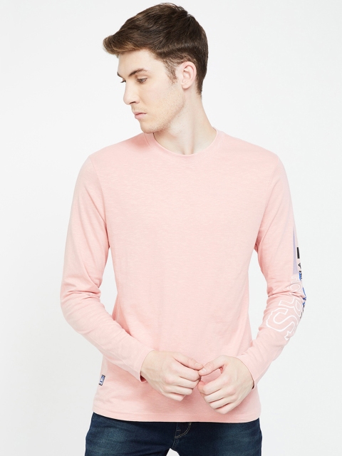 

Forca by Lifestyle Men Pink Printed Round Neck T-shirt