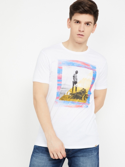

Forca by Lifestyle Men White Printed Round Neck T-shirt