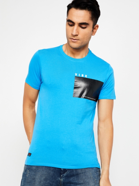 

Forca by Lifestyle Men Blue Round Neck T-shirt