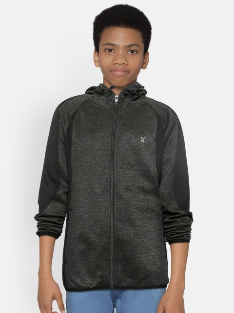 

HRX by Hrithik Roshan Boys Olive Green & Black Hooded Training Jacket