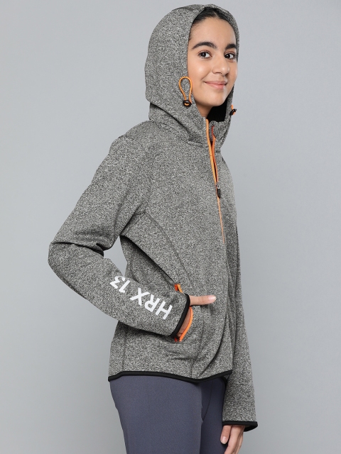 

HRX by Hrithik Roshan Girls Grey Melange Solid Rapid Dry Training Sweatshirt