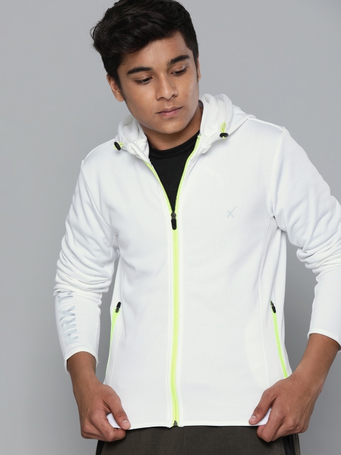 

HRX by Hrithik Roshan Boys White Solid Hooded Training Sweatshirt