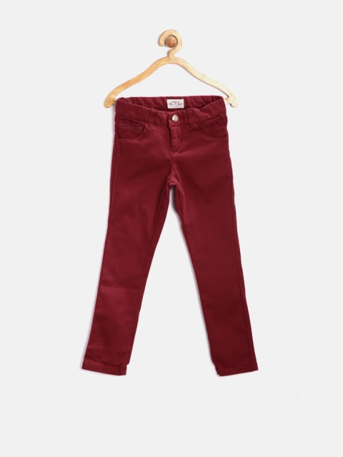 

Gini & Jony Girls Maroon Slim Fit Trousers