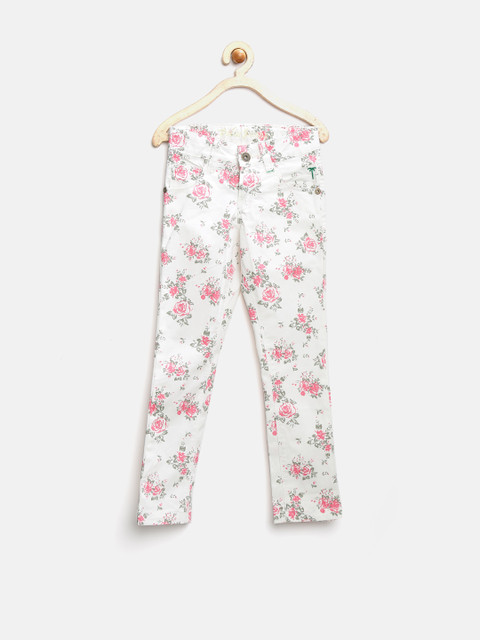 

Palm Tree by Gini & Jony Girls Off-White Floral Print Trousers