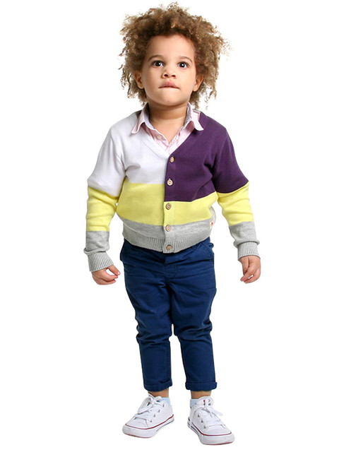 

Cherry Crumble Boys Multicoloured Colourblocked Sweater, Multi