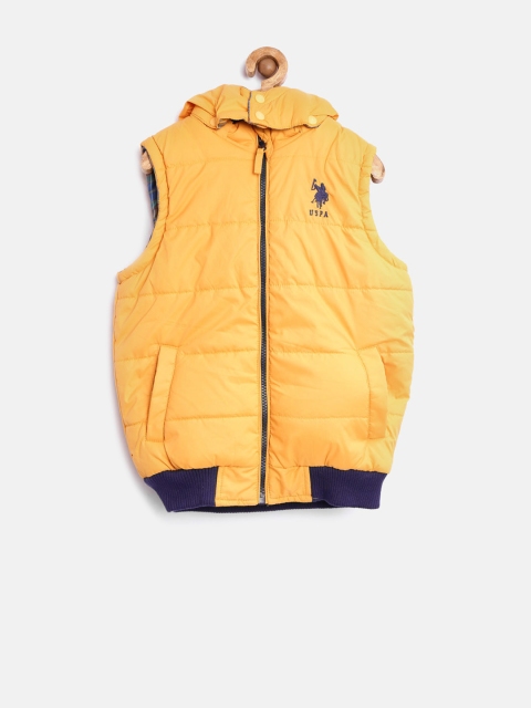 

U.S. Polo Assn. Kids Boys Yellow Reversible Sleeveless Puffer Jacket