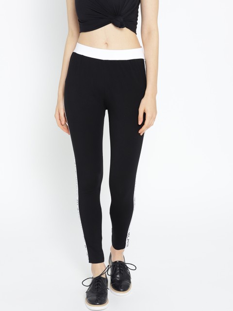

Kook N Keech Women Black Slim Fit Mid-Rise Solid Leggings