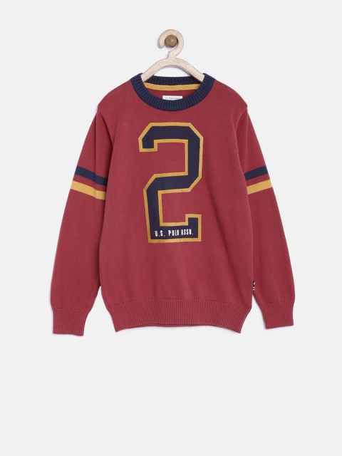 

U.S. Polo Assn. Kids Boys Red Printed Sweater