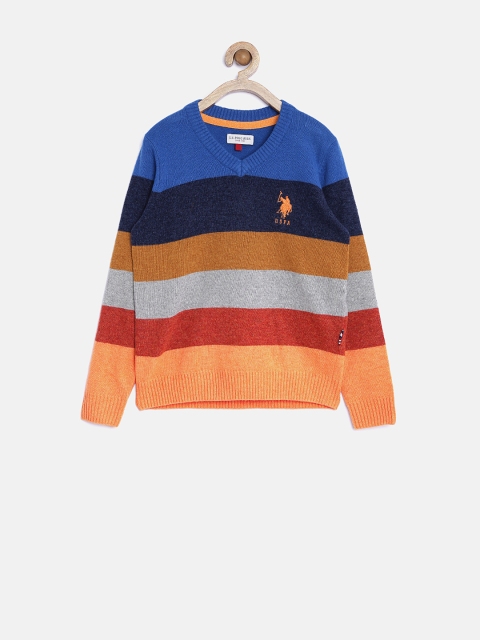 

U.S. Polo Assn. Kids Boys Multicoloured Striped Sweater, Multi