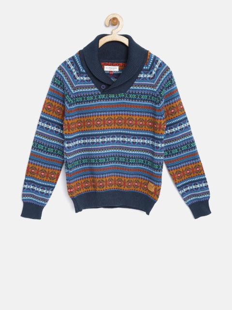 

U.S. Polo Assn. Kids Boys Blue Fair Isle Sweater