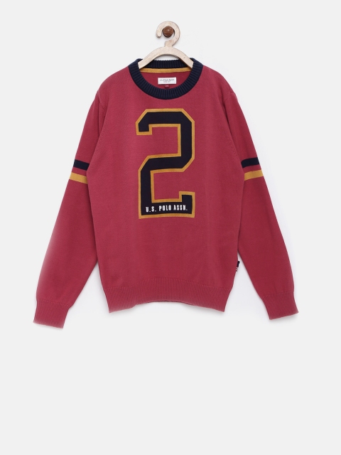 

U.S. Polo Assn. Kids Boys Red Printed Sweater