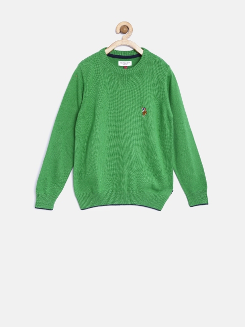 

U.S. Polo Assn. Kids Boys Green Solid Sweater