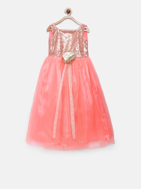 

Pink Cow Girls Embellished Pink Fit and Flare Dress