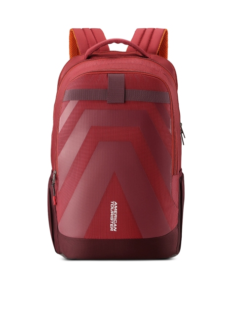 

AMERICAN TOURISTER Unisex Red Geometric Backpack