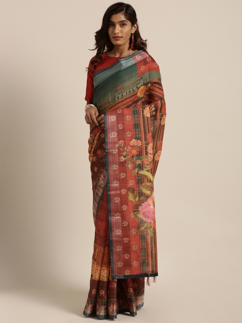 

Soch Red Printed Art Silk Saree