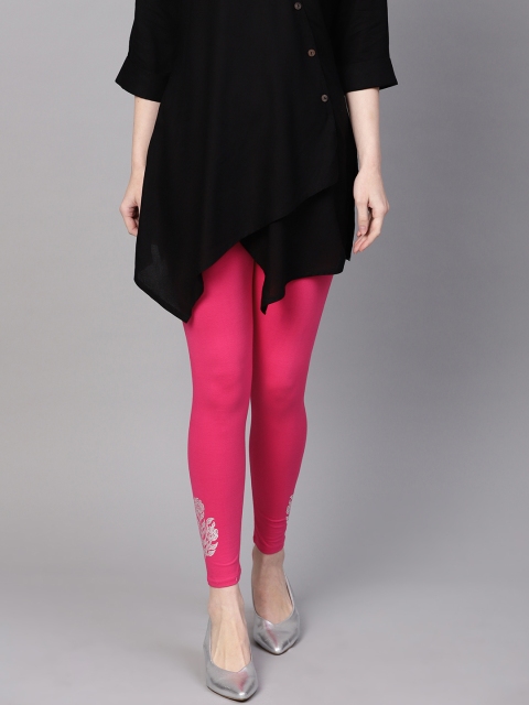 

PINKSKY Women Pink Solid Leggings