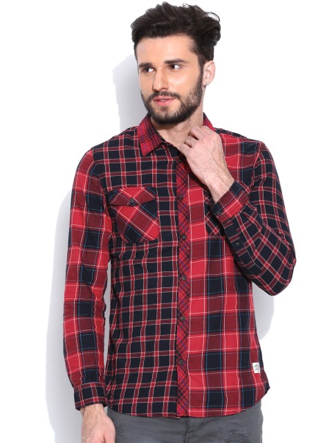 

Jack & Jones Red & Black Checked Casual Shirt