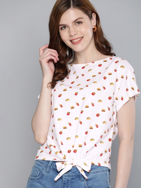 

Mast & Harbour Women White Printed Regular Top