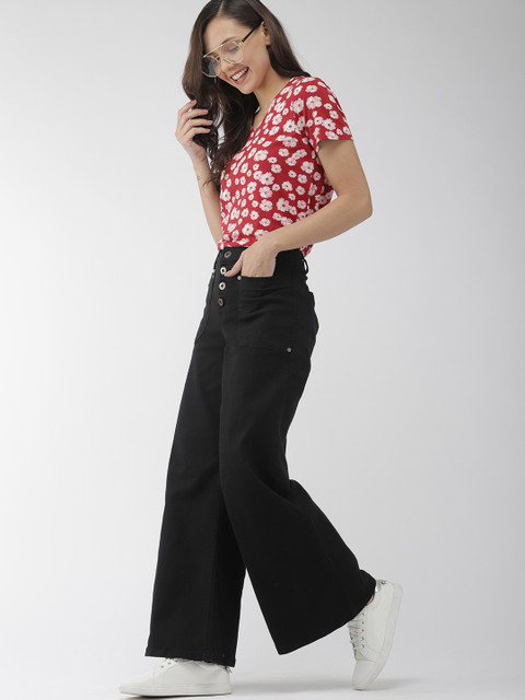 

Mast & Harbour Women Red Printed Round Neck T-shirt