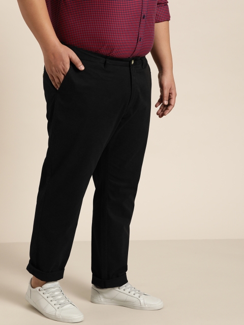 

Sztori Plus Size Men Black Regular Fit Solid Formal Trousers