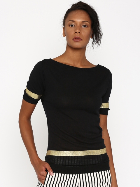 

United Colors of Benetton Black Top with Shimmer Detail