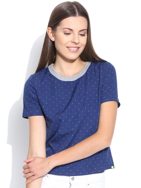 United Colors of Benetton Blue Dot Print Top United Colors of Benetton Blue Dot Print Top