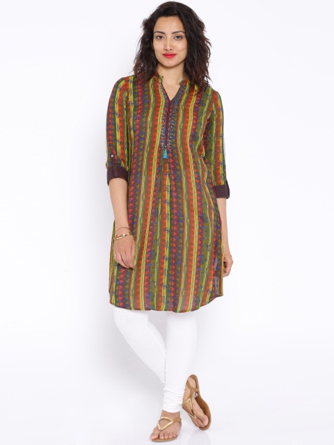 

BIBA OUTLET Women Multicoloured Printed Straight Kurta, Multi