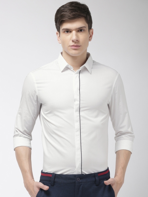 

Celio Men White Slim Fit Solid Casual Shirt