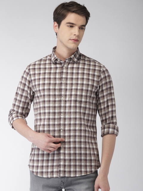 

Celio Men Beige & Brown Checked Casual Sustainable Shirt