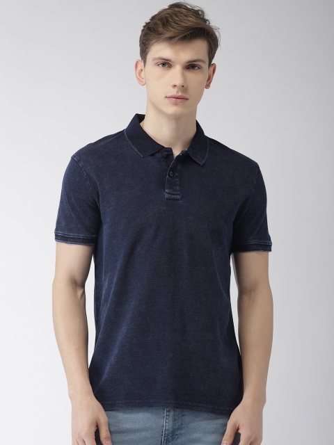 

Celio Men Navy Solid Polo Collar Pure Cotton T-shirt, Navy blue