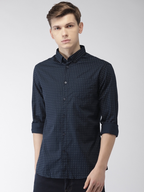 

Celio Men Navy Blue Regular Fit Printed Casual Shirt