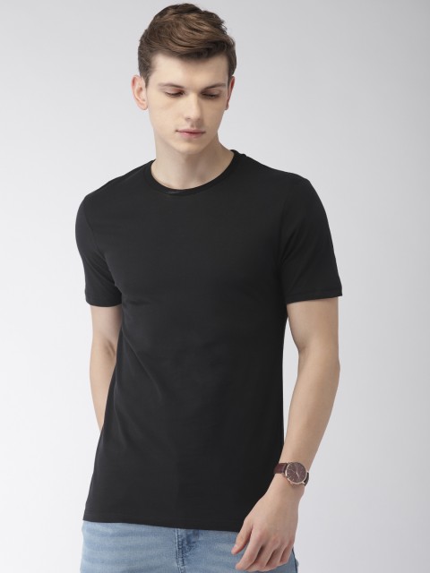 

Celio Men Black Solid Round Neck T-shirt