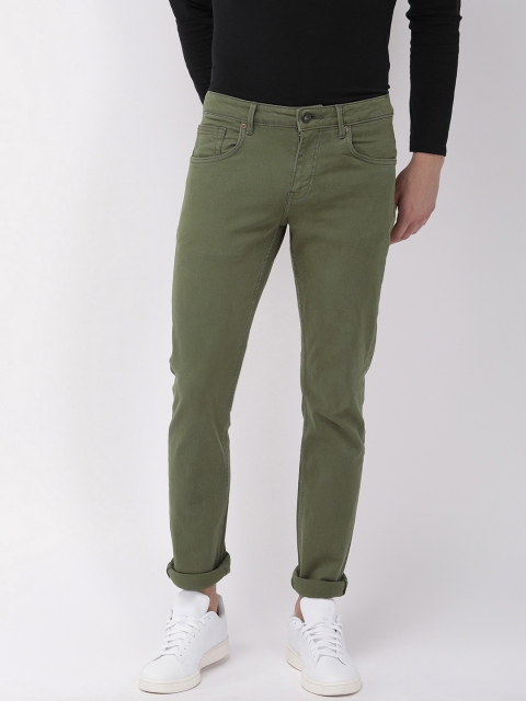 

Celio Men Olive Green Slim Fit Mid-Rise Clean Look Stretchable Jeans