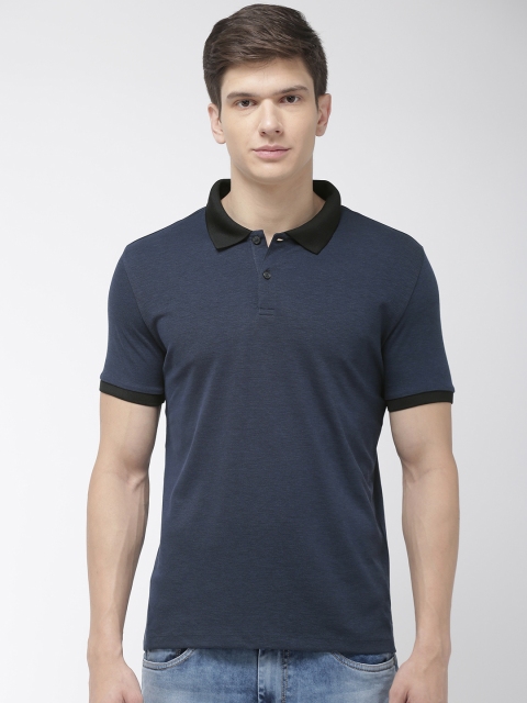 

Celio Men Navy Blue Solid Polo T-shirt