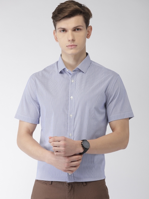 

Celio Men Blue & White Slim Fit Striped Casual Shirt