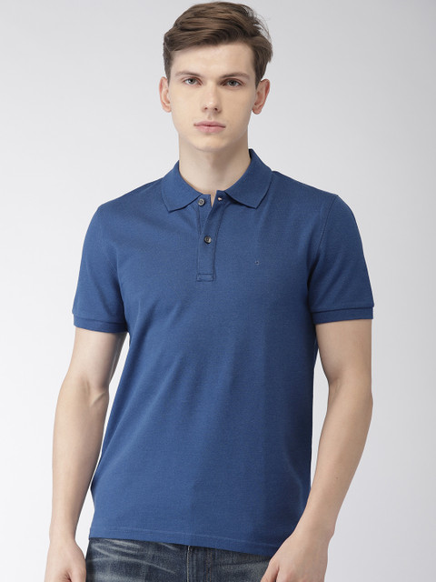 

Celio Men Navy Blue Solid Slim Fit Polo Collar T-shirt