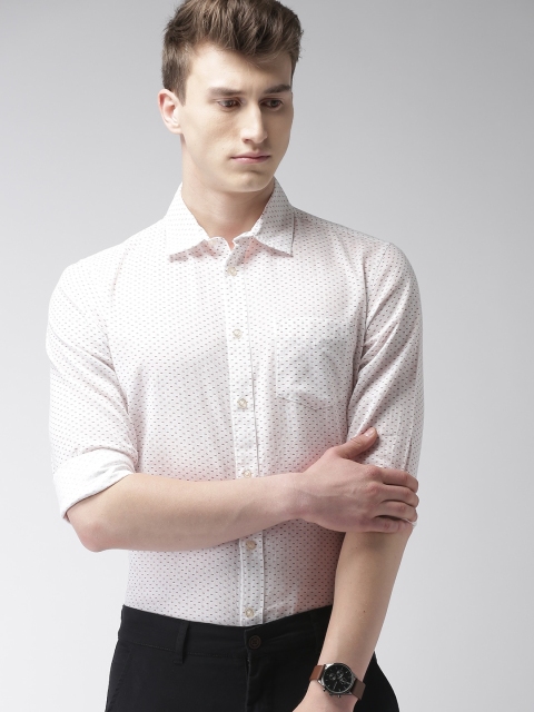 

Celio Men White Regular Fit Printed Smart Casual Sustainable Shirt