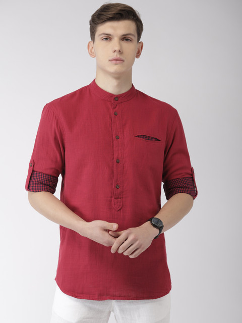 

Celio Men Red Regular Fit Solid Casual Shirt