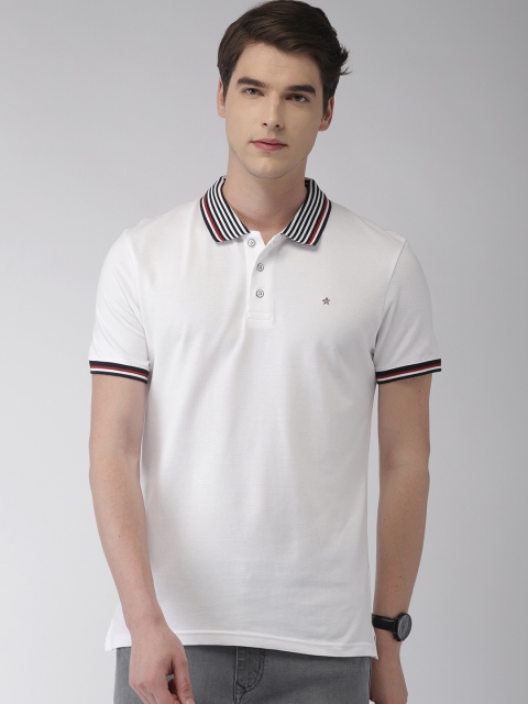 

Celio Men White Solid Slim Fit Polo Collar T-shirt