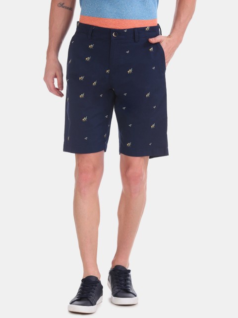 

U.S. Polo Assn. Men Navy Blue Solid Regular Fit Regular Shorts
