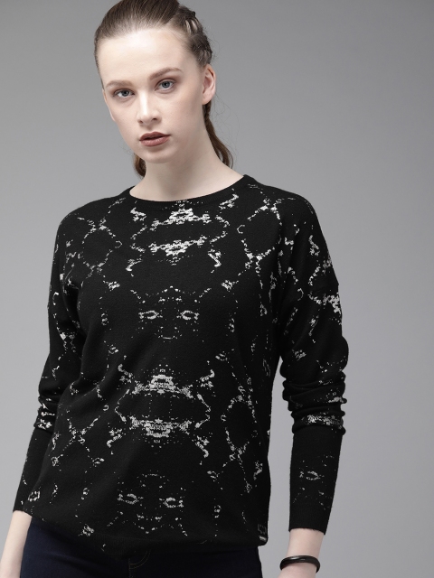 

Roadster Women Black Printed Sweater